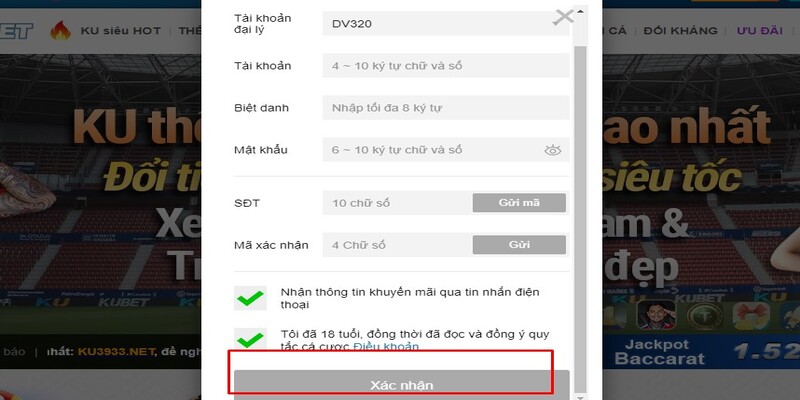 Kiểm tra kỹ thông tin để hoàn tất đăng ký tài khoản